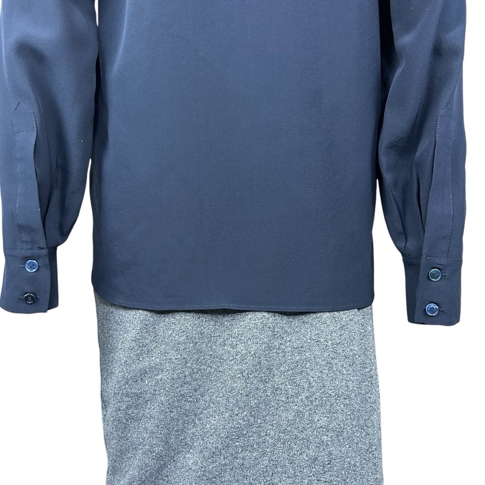Stella McCartney Silk Crepe Long Sleeve Blouse Shirt Size 8 Preppy Academia Top - Picture 12 of 16